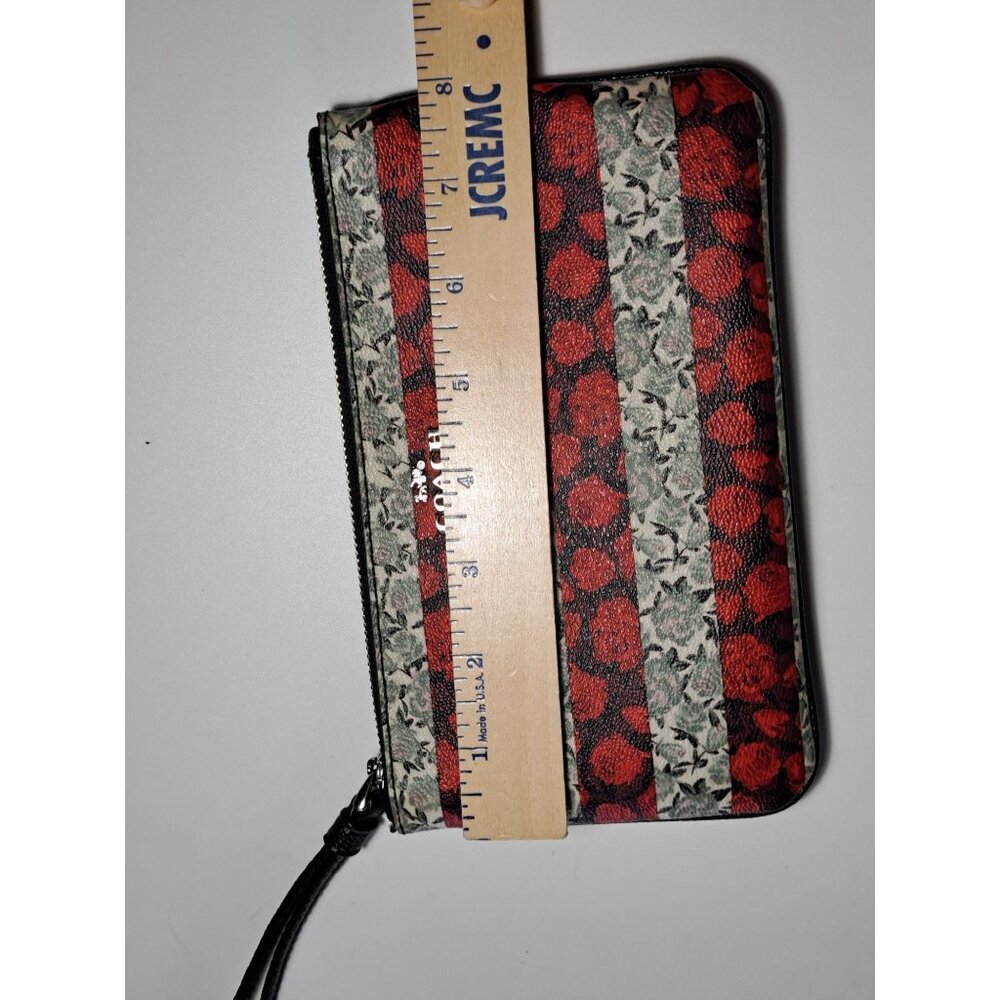 Coach New York Wristlet Wallet Floral Stripes & Zip Closure Nice Classic Nice - Picture 9 of 11